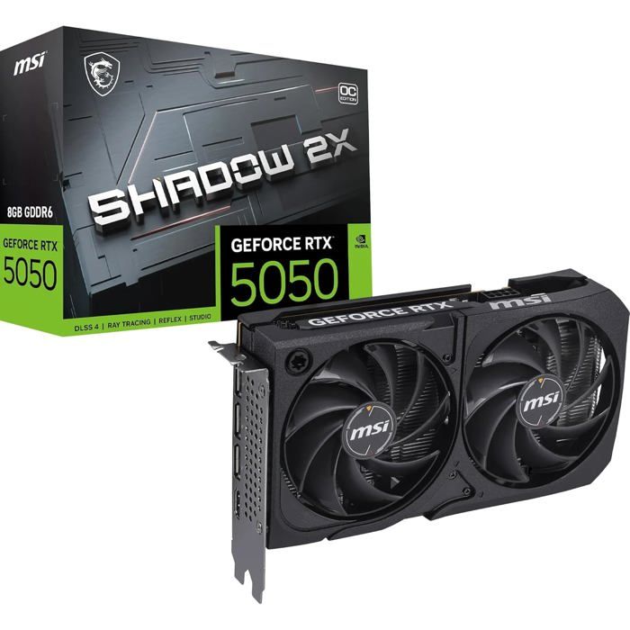 Carte Graphique MSI GeForce RTX 5050 8G SHADOW 2X OC – 8 Go GDDR6