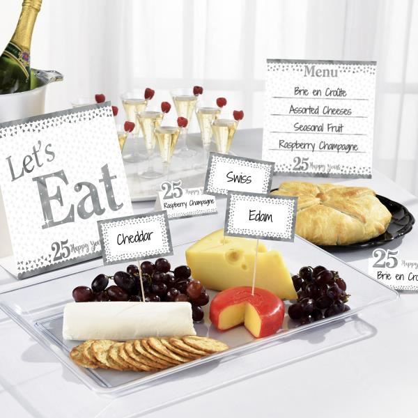 Brillant Argent 25eme Anniversaire Buffet Kit 6 Pieces Cdiscount Maison