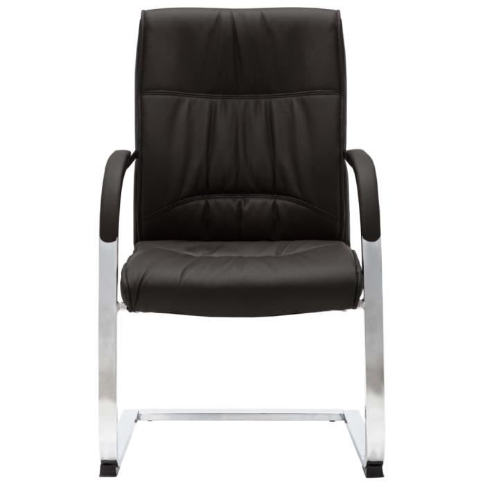 fhe - chaise de bureau cantilever cuir artificiel (7 % pu,13 % coton,20 % polyester,60 % pvc),fer,mousse 58 x 67,5 x 102 cm noir dxy