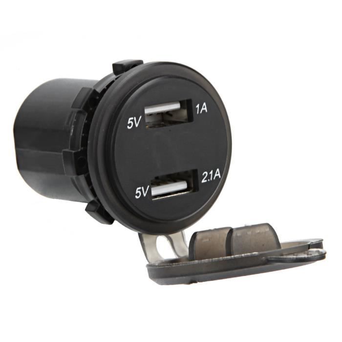 Qiilu Chargeur de prise USB Voltmètre DC numérique LED double 2 chargeur de port USB pour bateau