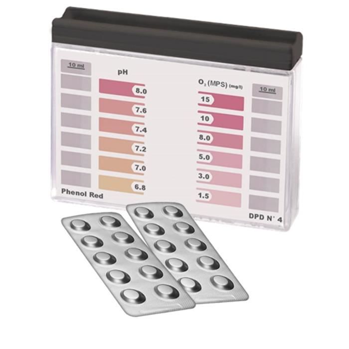 Tablettes De Test Piscine PH Et Chlore AQUANEXO - 120 Pastilles, DPD1 Et Phenol Red, Pour Testeur Manuel