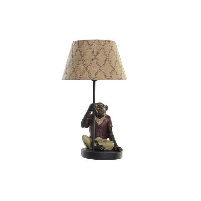 lampe de bureau marron multicouleur colonial 220 v 50 w singe (27 x 25 x 44,5 cm)