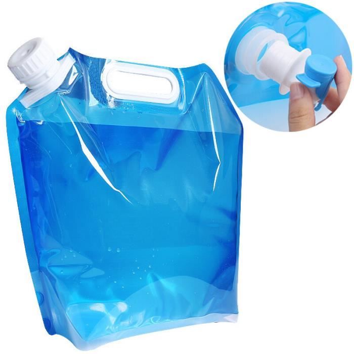 Bidon D'eau 5L En PC Avec Poignée - Pour Distributeur D'eau, Camping, Pique-nique - Robuste Et Portable - Bleu - 8
