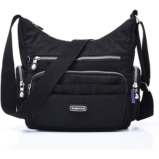 Sac Bandoulière Femme Tendance Sac Bandoulière Femme En Nylon - Grand Sac à Main Voyage Avec Poches Multiples Sac Cabas