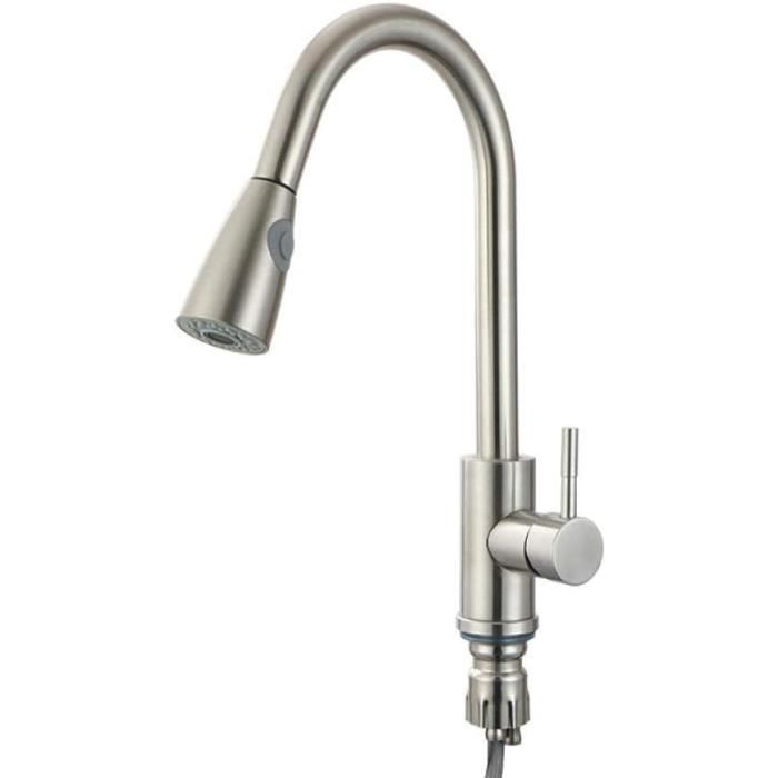 Robinet Lavabo Salle De Bain Minnhua - Mitigeur Or Inox 304 Avec Tuyau 60cm - Noyau Céramique