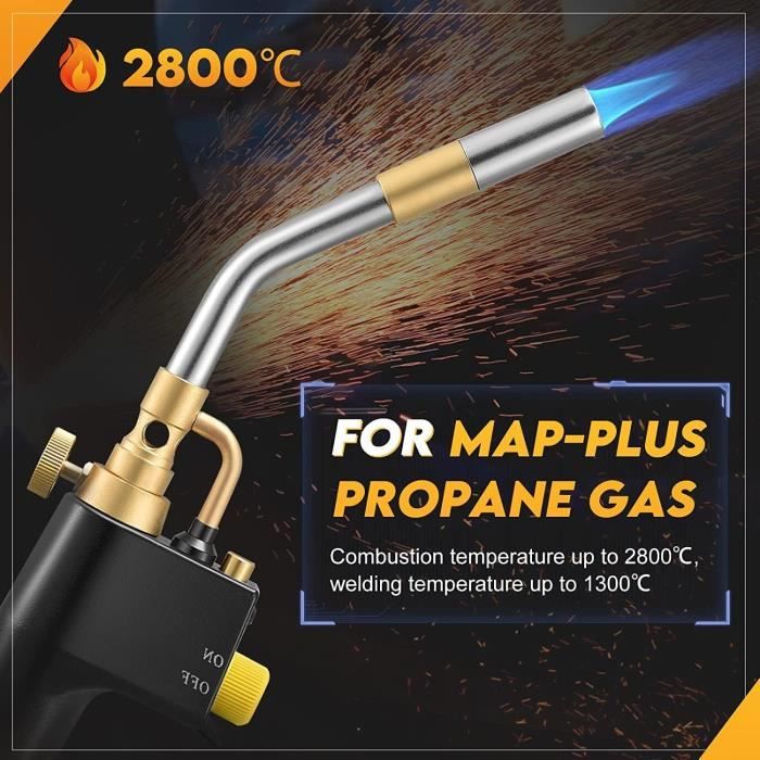 Torche Au Propane MAPP Chalumeau Soudeur Avec Allumage Piézo - Outil Polyvalent Pour Soudage Et Décapage