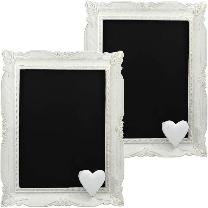 Mini Tableau Ardoise Bois Effaçable - Double Face Avec Stylos Et Corde - Pour Déco Mariage, Bureau, Café