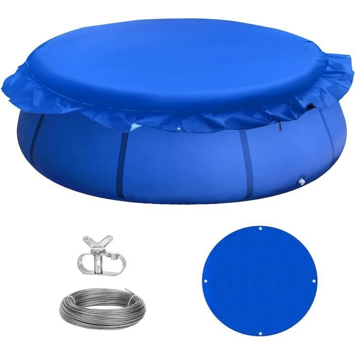 Bâche De Protection Piscine Rectangulaire - PE Bleu, Tailles 221x150 Cm à 400x211 Cm, Imperméable Et Anti-UV