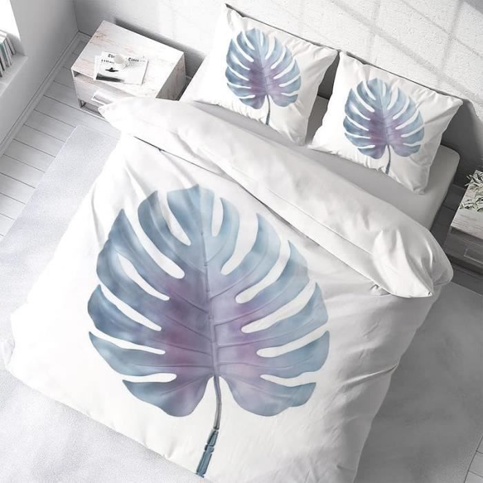 Housse De Couette Attrape-Rêves 90x190 Cm + 2 Taies - Microfibre Douce, Imprimé 3D - Ensemble 3 Pièces Blanc