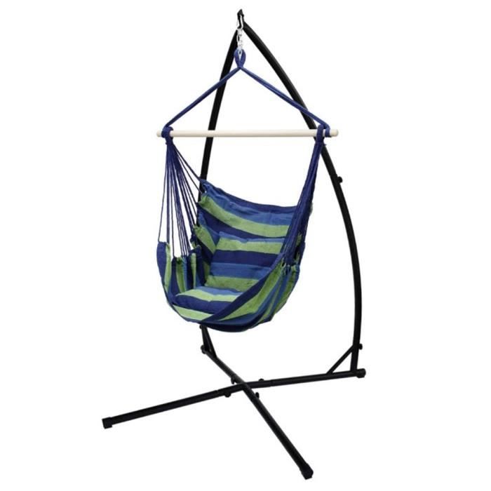 Support hamac - LAIZERE - Noir - 214 cm - Acier - Résistant aux intempéries