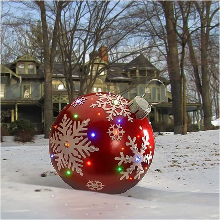 KKPLZZ Boule Gonflable Noël Géante 60 Cm - Décoration Extérieure Fête Vacances PVC Résistant