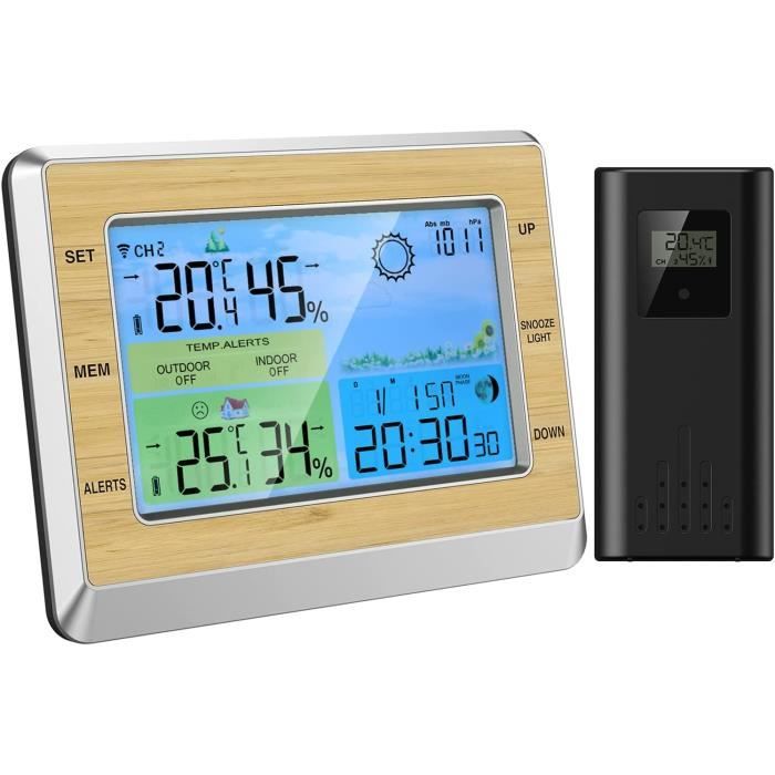 ✨⏰ Promotion du dernier jour 80% 🔥 Moniteur numérique de température et d'humidité à LED prévisions météo compteur à LED réveil