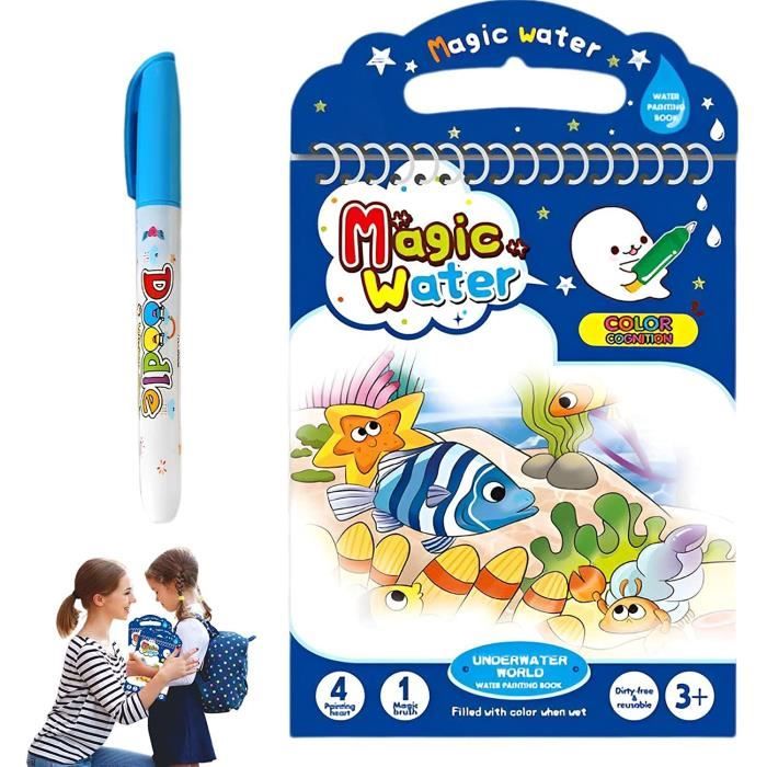 Activité Enfant éducative 6 Livres De Coloriage Magique à L'Eau - Réutilisables, Avec Stylo, Pour Enfants Livre Coloriage Magique Eau