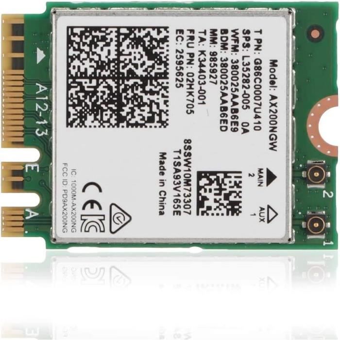 Carte Réseau WiFi Bluetooth 4.2 NGFF/M2 Dual Band - Intel 8265 AC 867Mbps - Compatible Lenovo Et Autres