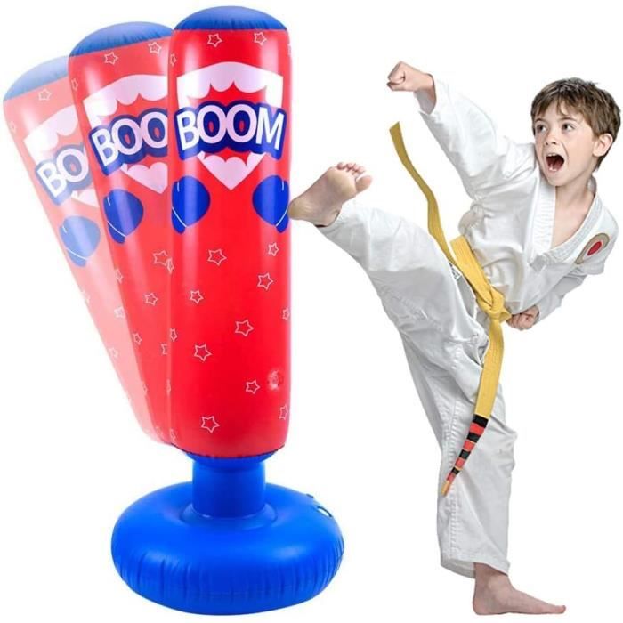 JanTeelGO Punching-Ball 120cm, Gonflable de Boxe pour Enfants, Sac de  Frappe Remise en Forme à Rebond immédiat, pour la Pratique du karaté  Taekwondo