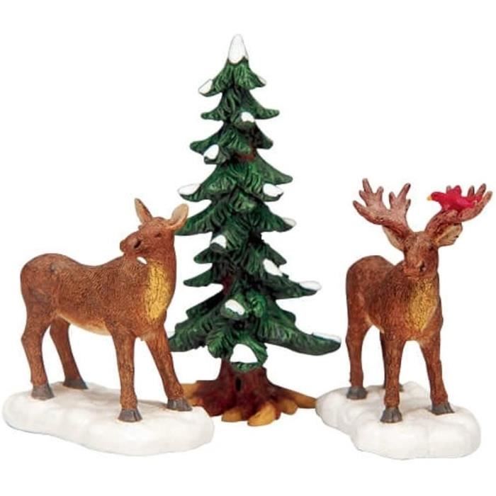Lemax 32725 Figurine Village de Noël Mr & Mrs Moose[407] - Cdiscount Maison