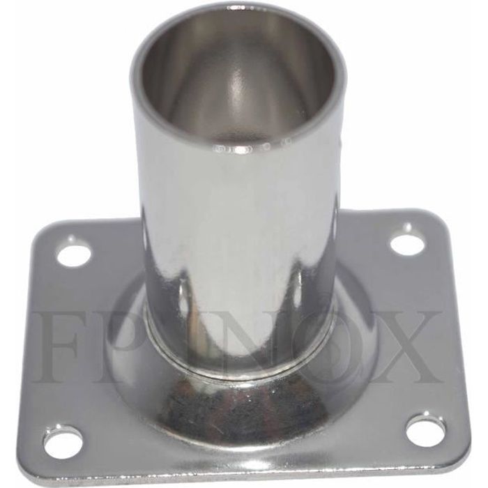 Embase Platine Ronde 25mm Droite 90° inox 316