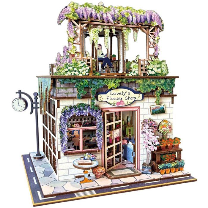 Book Nook - Kit DIY à construire Maquette 3D Serre Livre - Flower shop Nookland - 16 x 15 x 23 cm