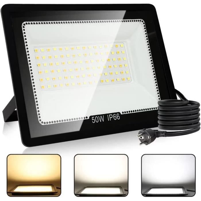 Projecteur LED Extérieur 70W - 7000 Lumens - IP66 étanche - 6500K Blanc Jour - Économie 85% - 50 000h