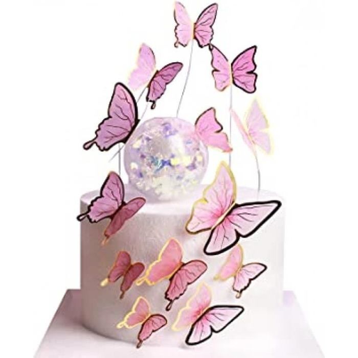 30 Pieces Topper De Gateau Cupcake De Papillon Papillon Cake Topper Papillon Decoration De Gateau D Anniversaire Pour Anniversaire Cdiscount Maison