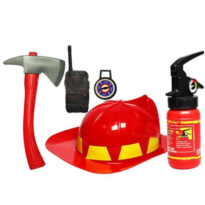 GIFTINBOX Costume de pompier pour garçons, costume de pompier pour garçons avec accessoires, costumes d'Halloween pour enfants de 3 à 12 ans GIFTINBOX Costume de pompier pour garçons, costume de pompier pour garçons avec accessoires, costumes d'Halloween pour enfants de 3 à 12 ans