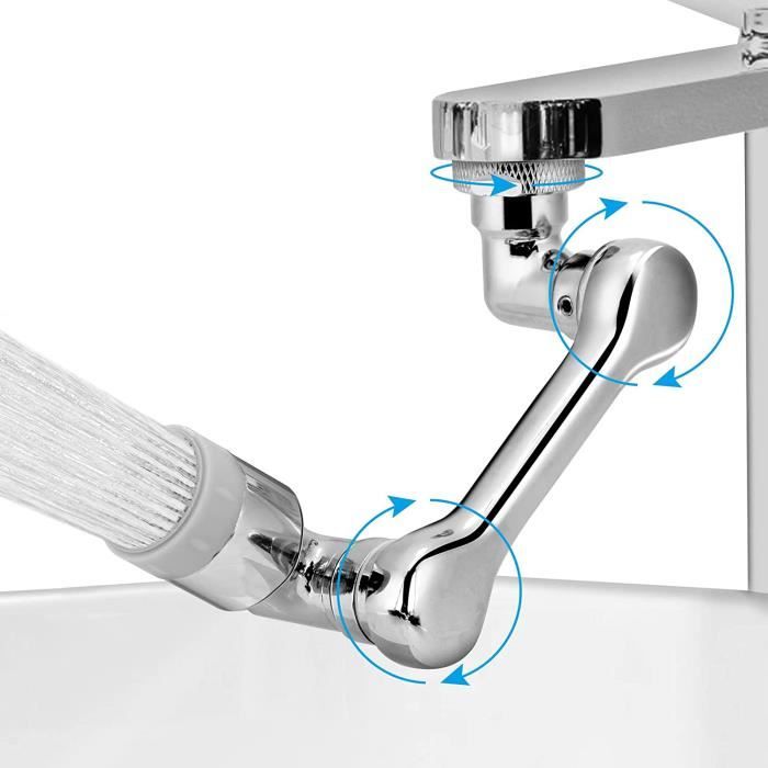 Rallonge de robinet avec 2 modes de sortie d'eau, aérateur de robinet  pivotant à 1080 degrés, aérateur de robinet universel, rallonge de robinet  pivotante pour salle de bain, évier de cuisine, pulvérisateur