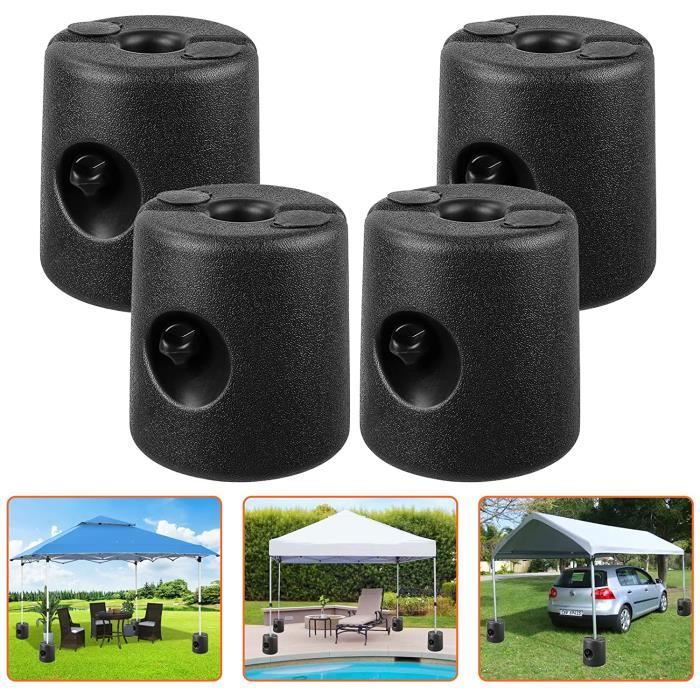 Lot De 4 Pieds De Tonnelle Lestés Outsunny - Remplissables Eau/Sable Jusqu'à 12 Kg, Pour Auvent Pop-up Noir