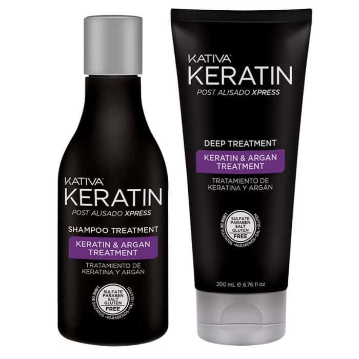 kativa keratin kit Post Alisado Brasileno Xpress nutre el cabello y prolonga el alisado.