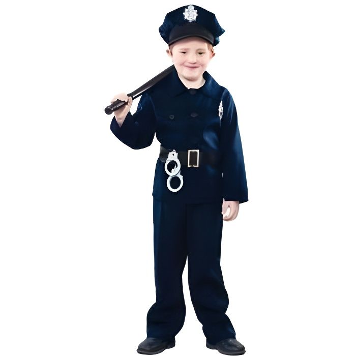 Déguisement Policier Enfant 7/9 ans - Uniforme Bleu Garçon - Cdiscount Jeux  - Jouets