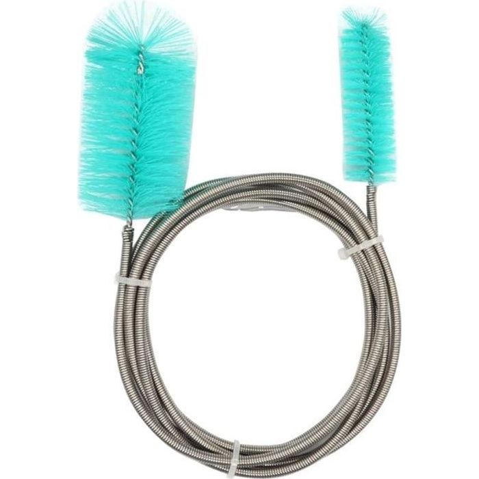 Brosse de nettoyage flexible pour aquarium - Brosse à tuyau double extrémité - 200cm - Bleu
