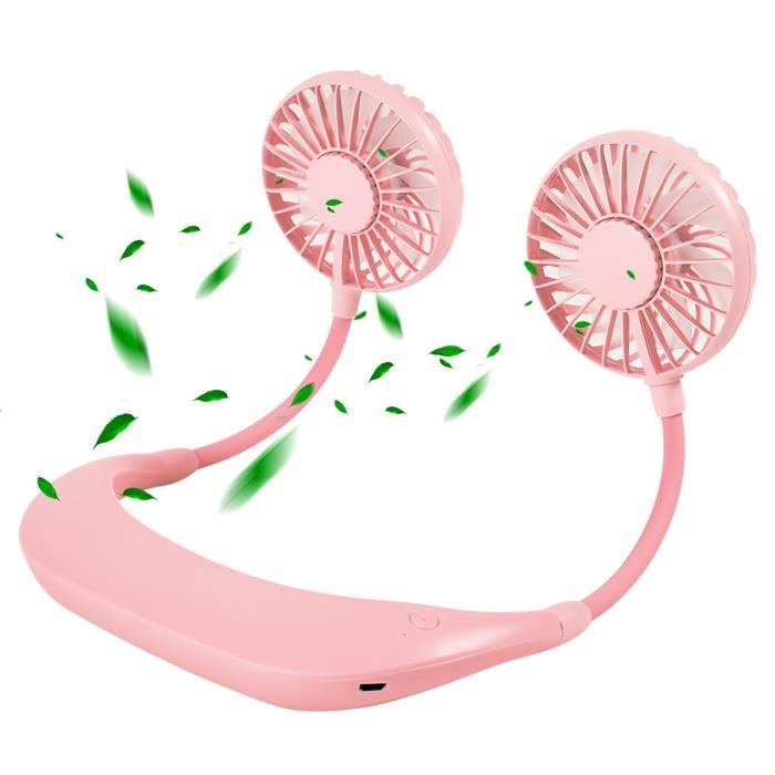 Ventilateur De Cou Portable USB Rechargeable – 3 Vitesses, Batterie 1800 MAh, Léger, Pour Activités Extérieures - 4