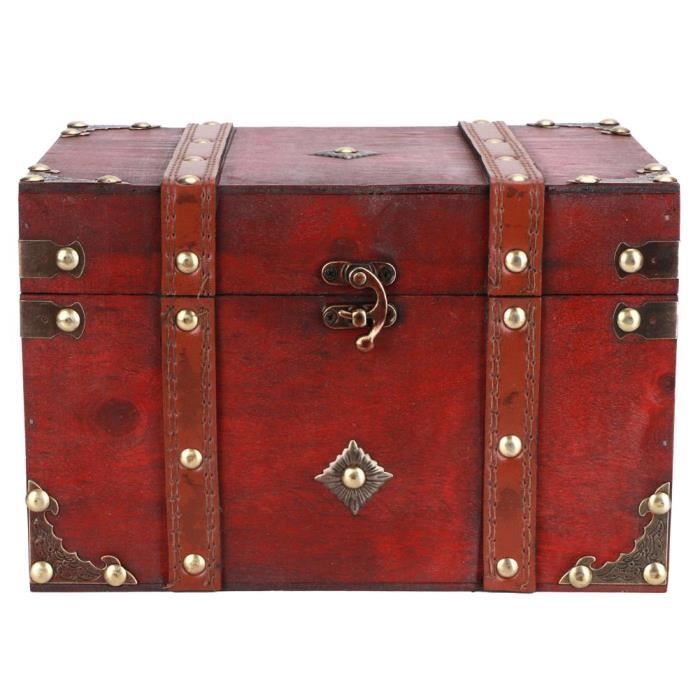 Boîte à Bijoux En Bois Vintage DENEST - 6 Tiroirs Avec Miroir Et Serrure - Organisation élégante Pour Colliers, Bracelets, Bagues - Cadeau Idéal Pour Les Femmes