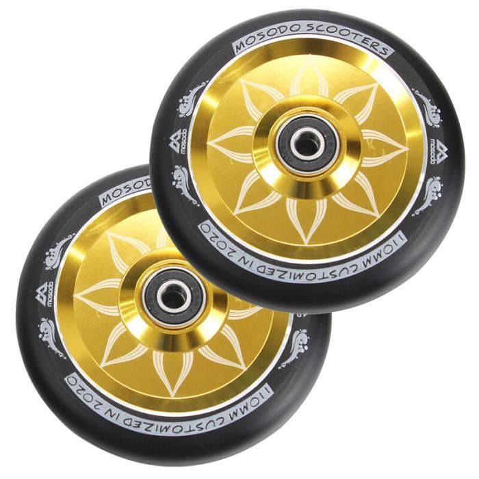 2Pcs Roues De Remplacement Pour Scooter 100Mm Avec Roulements