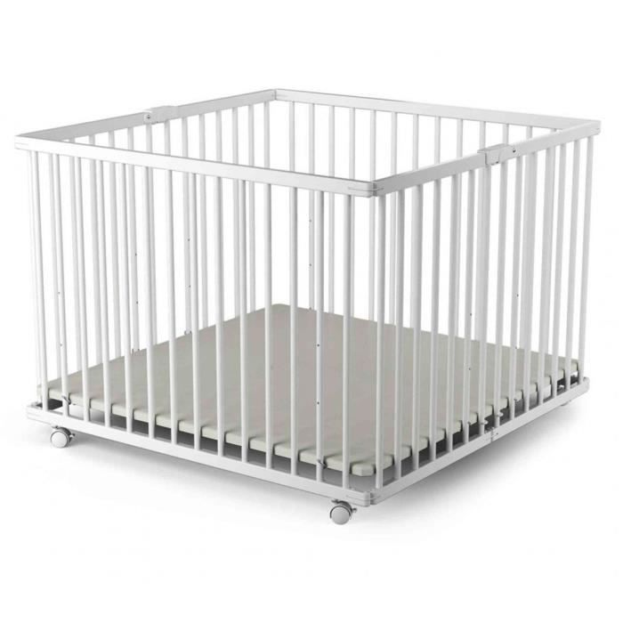 Parc Bebe Pliant En Bois Laque Blanc 100x100 Cdiscount Puericulture Eveil Bebe