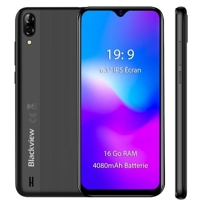 Vente Téléphone portable Smartphone Pas cher Blackview A60 16Go 6.1" Écran Goutte d'eau Caméra 13MP 4080mAh batterie Téléphone portable - Noir pas cher Vente Téléphone portable Smartphone Pas cher Blackview A60 16Go 6.1" Écran Goutte d'eau Caméra 13MP 4080mAh batterie Téléphone portable - Noir pas cher