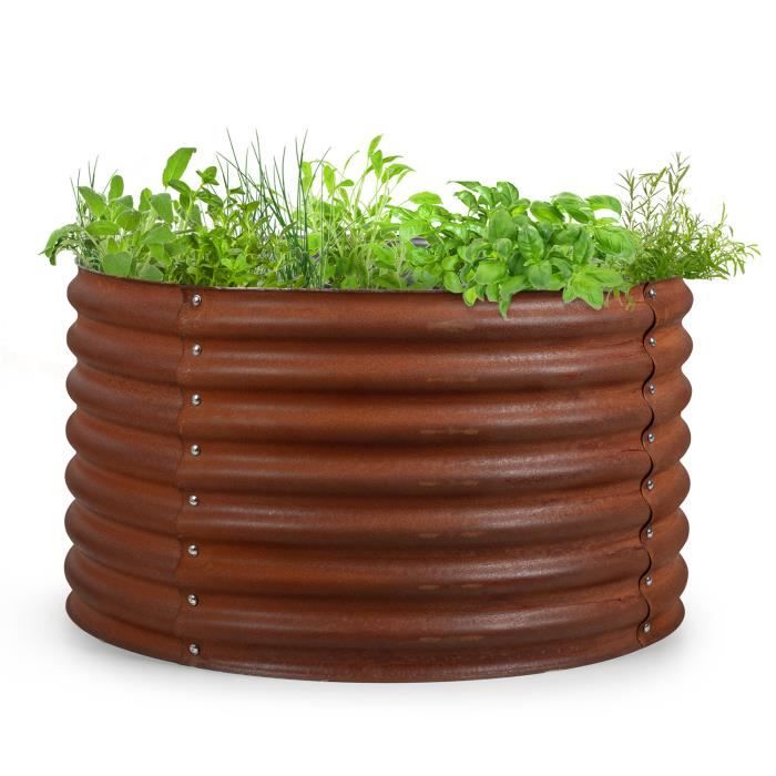Potager surélevé de jardin - Blumfeldt Rust Grow - Pour la culture de fleurs, d'herbes et de légumes - 100 x 60 cm