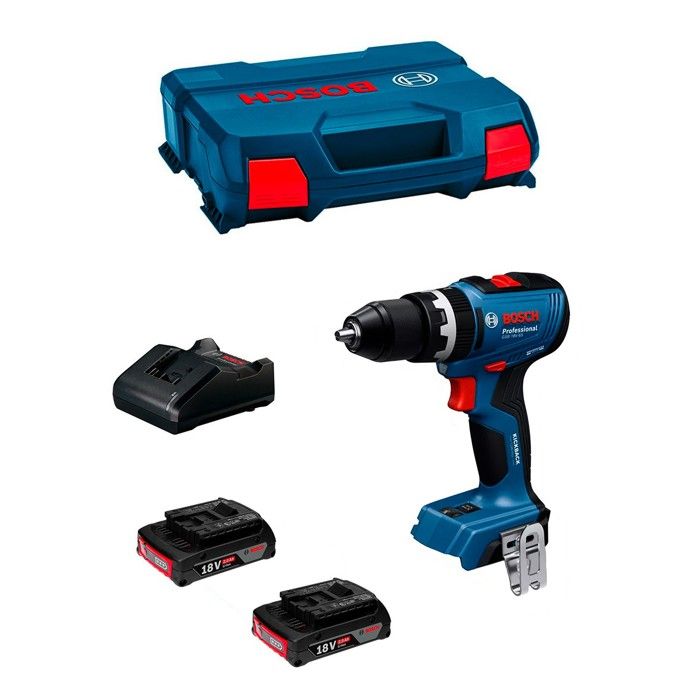 Perceuse visseuse à percussion BOSCH GSB 18V 65 2 x 20 Ah Sans fil 18 V