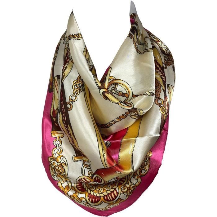 Carré De Soie / Bandana / Fichu Multicolore - Accessoire Cheveux Ou Foulard - Soie - Neuf Avec Étiquettes