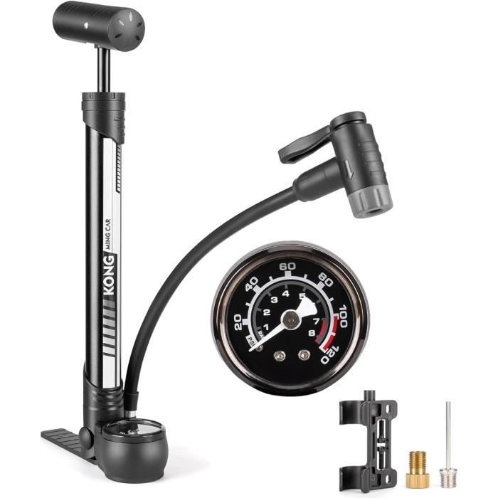 Mini pompe à vélo pour valves Presta & Schrader - haute pression jusqu