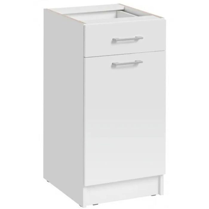 Meuble bas de cuisine Eco Blanc 1 porte 1 tiroir L 40 cm - Cuisineandcie