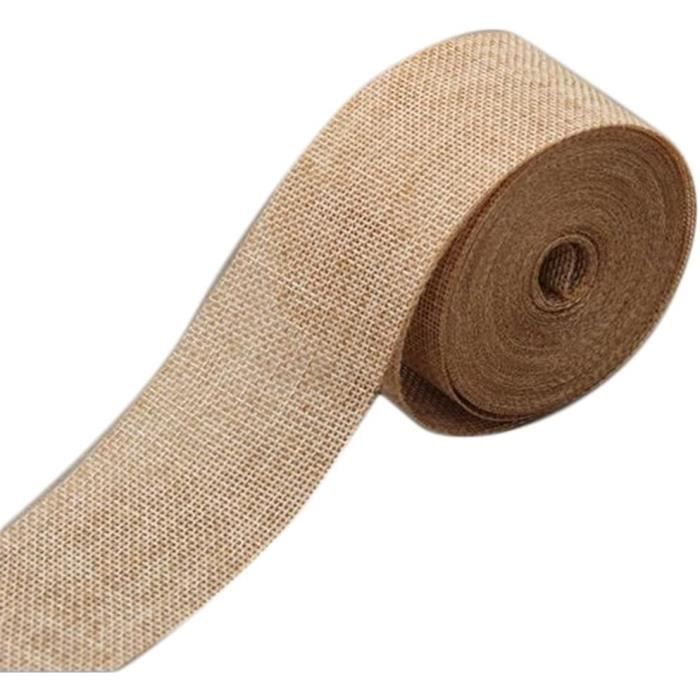Rouleau De Ruban Toile De Jute 5 Cm X 18,2 M - Filaire, Vintage, Pour Décoration Mariage, Noël, Emballage Cadeau