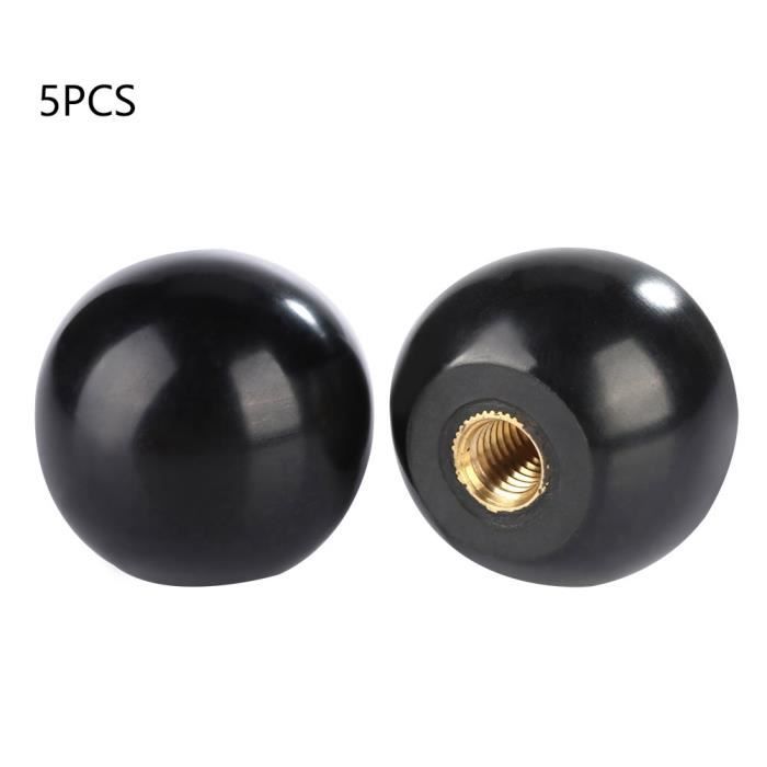Aprilsunnyzone Lot De 5 Boutons De Levier Ronds Noirs En Bakélite
