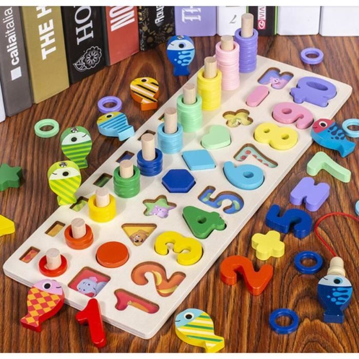 Jeu De Pêche Magnétique 3 En 1 En Bois Montessori - Jouet Éducatif Enfants 3 Ans - Cadeau Anniversaire