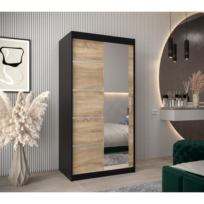 Coiffeuse Lazyspace avec grand miroir, tiroir et 4 étagères, coiffeuse avec  meuble