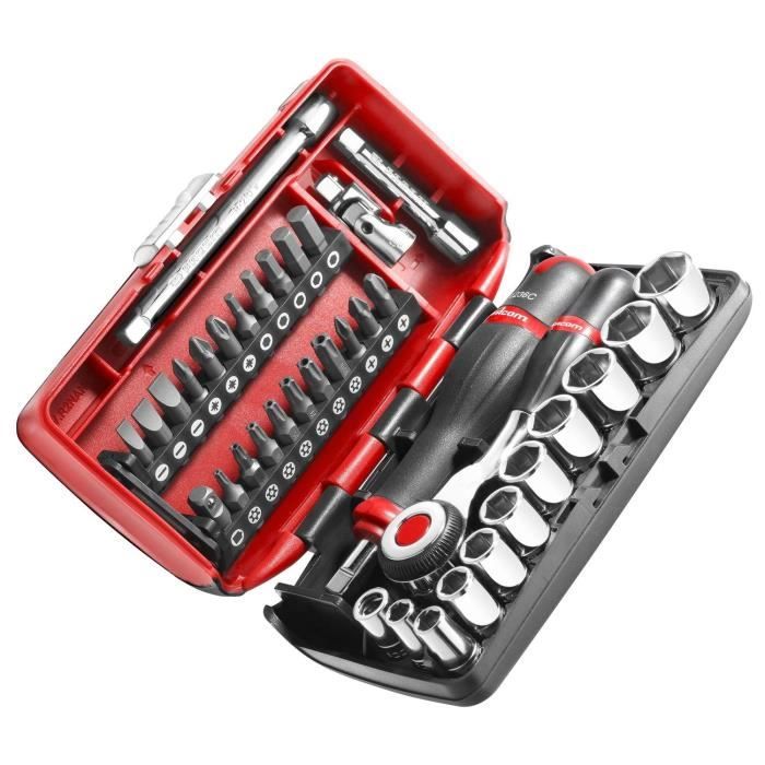 Coffret de serrage FACOM R360NANO.PG 1/4" + Jeu de vissage - 38 outils