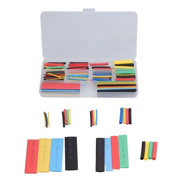 Gaines Thermorétractables étanches - Lot De 100 - Noir 8x30mm - Polyoléfine - Pour Câbles électriques Et Télécom