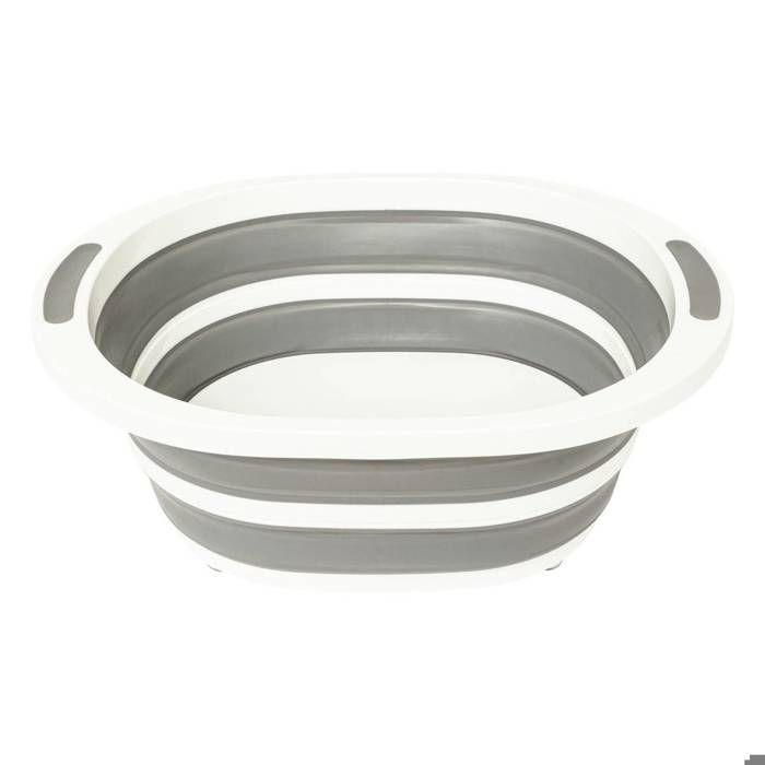 Bassine Retractable 8L avec bouchon de vidange gris et blanc - 5five Bassine Retractable 8L avec bouchon de vidange gris et blanc - 5five