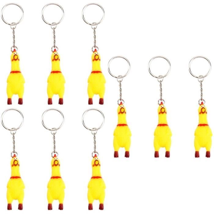 Porte-clés Nugget De Poulet – Lot De 2 – Design Réaliste Et Humoristique – Alliage De Zinc Et Plastique – Pour Sac à Dos, Sac à Main