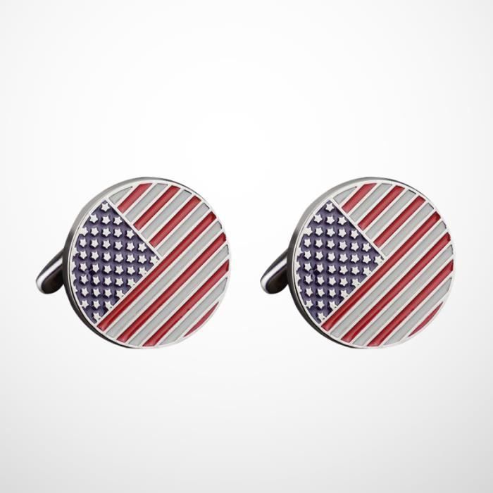 1 Paire De Boutons De Manchette Fantaisie Drapeau De La