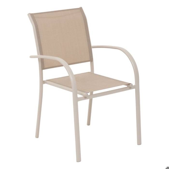 Fauteuil de jardin empilable PIAZZA alumium époxy argile - Hespéride